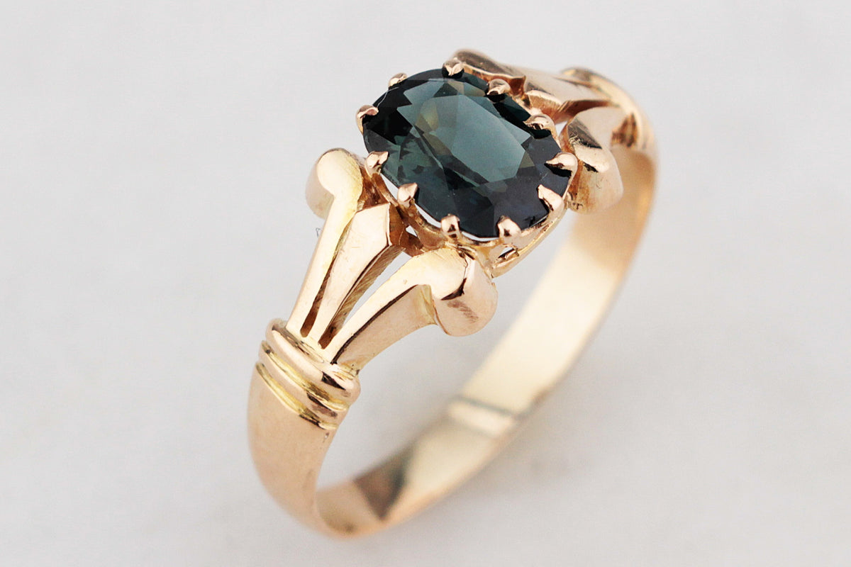 ANTIQUE EDWARDIAN 1.40ct SAPPHIRE RING 14ct GOLD