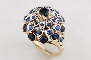 VINTAGE c1930’s SAPPHIRE DOME RING 18ct GOLD