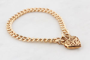 VINTAGE 24.70g CURB LINK BRACELET 9ct GOLD