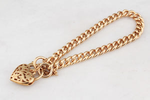 VINTAGE 24.70g CURB LINK BRACELET 9ct GOLD