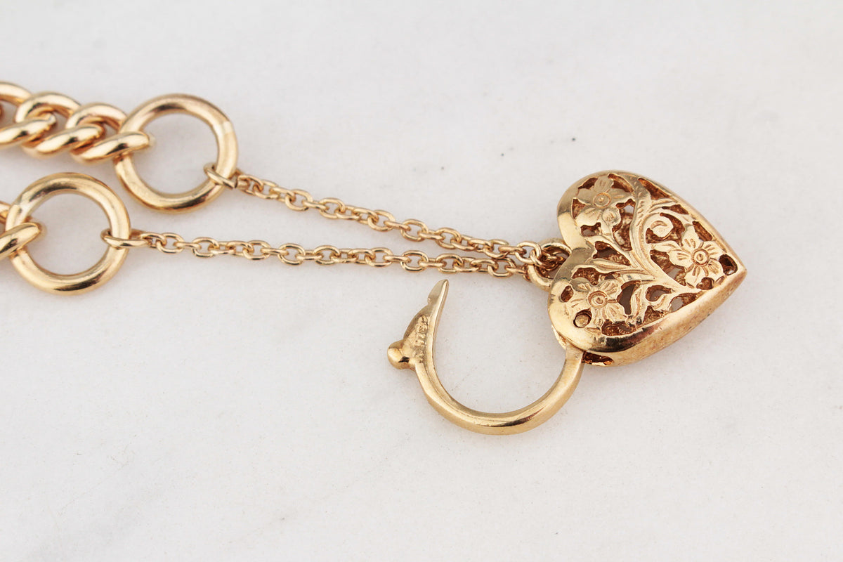 VINTAGE 24.70g CURB LINK BRACELET 9ct GOLD