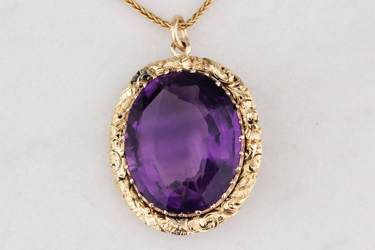 VICTORIAN AMETHYST PENDANT 9ct GOLD