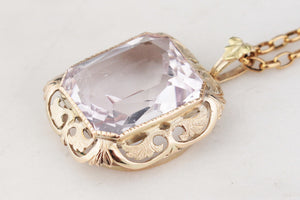 ANTIQUE c1900 ARTS & CRAFTS 19.30ct AMETHYST PENDANT 9ct GOLD