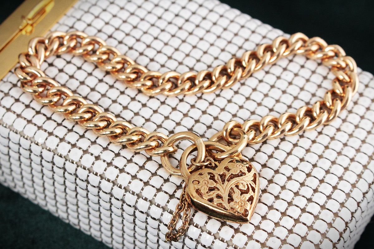 VINTAGE 24.70g CURB LINK BRACELET 9ct GOLD