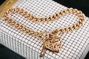 VINTAGE 24.70g CURB LINK BRACELET 9ct GOLD