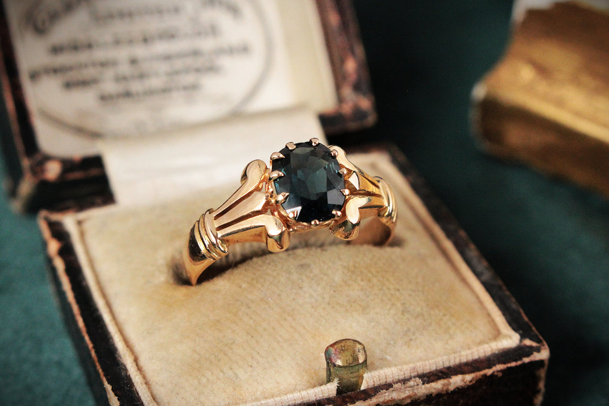 ANTIQUE EDWARDIAN 1.40ct SAPPHIRE RING 14ct GOLD