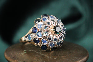 VINTAGE c1930’s SAPPHIRE DOME RING 18ct GOLD