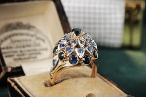 VINTAGE c1930’s SAPPHIRE DOME RING 18ct GOLD