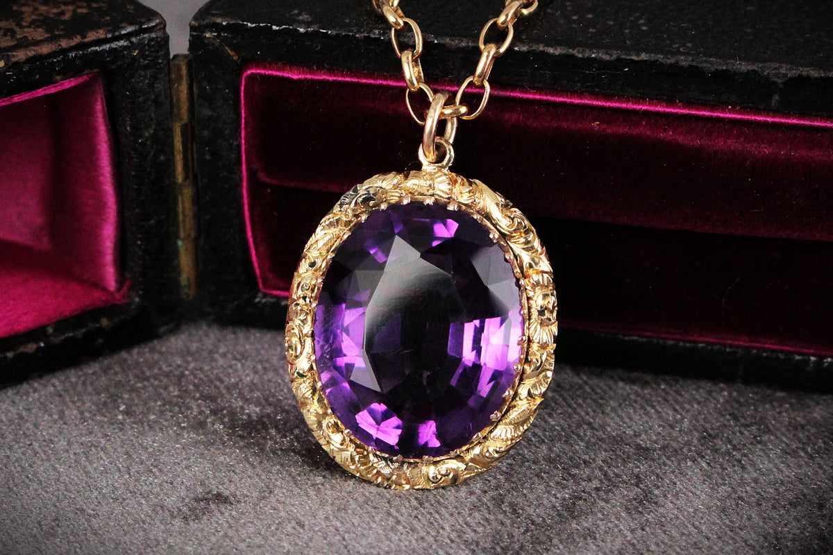 VICTORIAN AMETHYST PENDANT 9ct GOLD