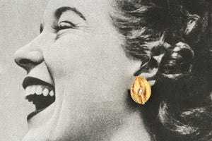 VINTAGE c1950 TIFFANY & Co DIAMOND EARRINGS 14ct YELLOW GOLD