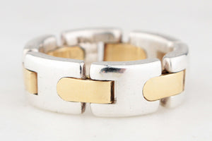 TIFFANY & CO c1990’S GATE LINK RING 18CT GOLD & SILVER