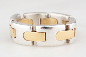 TIFFANY & CO c1990’S GATE LINK RING 18CT GOLD & SILVER