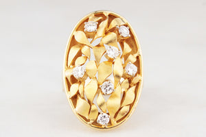 VINTAGE c1930/40 DIAMOND COCKTAIL RING 14ct GOLD
