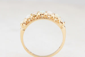 RETRO 1980 SOLID OPAL RING 9ct GOLD
