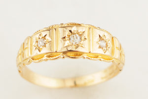 ANTIQUE EDWARDIAN 1900 DIAMOND RING 18ct YELLOW GOLD