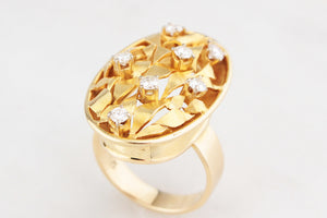 VINTAGE c1930/40 DIAMOND COCKTAIL RING 14ct GOLD