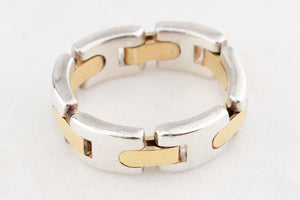 TIFFANY & CO c1990’S GATE LINK RING 18CT GOLD & SILVER