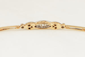 ANTIQUE EDWARDIAN c1915 DIAMOND BRACELET 14ct YELLOW GOLD
