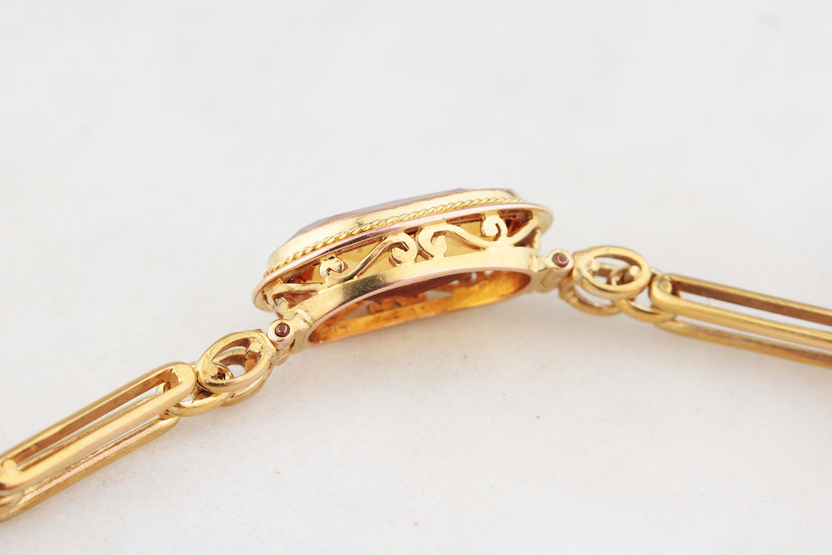 ANTIQUE EDWARDIAN 4.80ct CITRINE BRACELET 9ct GOLD