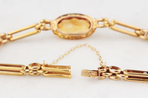 ANTIQUE EDWARDIAN 4.80ct CITRINE BRACELET 9ct GOLD