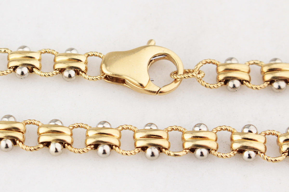 VINTAGE ITALIAN TANK LINK CHAIN 18ct GOLD