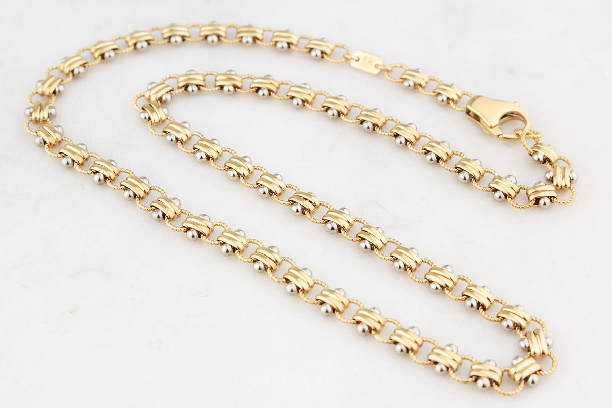 VINTAGE ITALIAN TANK LINK CHAIN 18ct GOLD