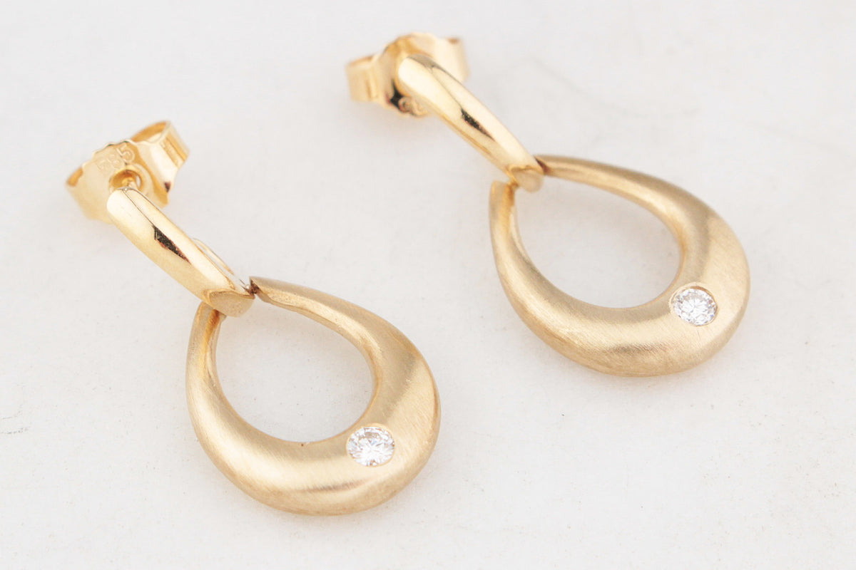 CONTEMPORARY DIAMOND EARRINGS 14ct GOLD