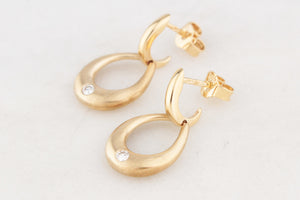 CONTEMPORARY DIAMOND EARRINGS 14ct GOLD