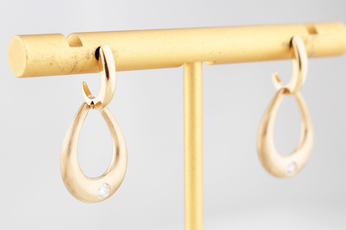 CONTEMPORARY DIAMOND EARRINGS 14ct GOLD