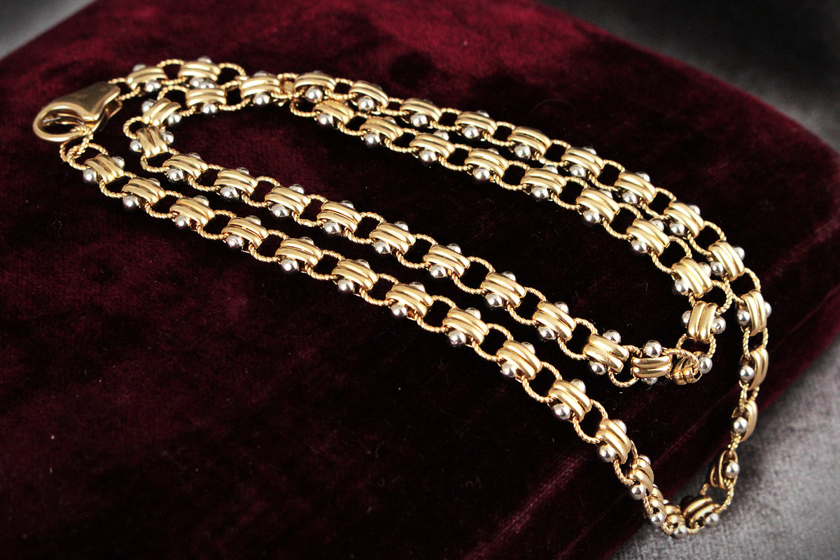 VINTAGE ITALIAN TANK LINK CHAIN 18ct GOLD