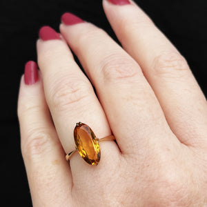 ANTIQUE EDWARDIAN CITRINE RING 9ct GOLD