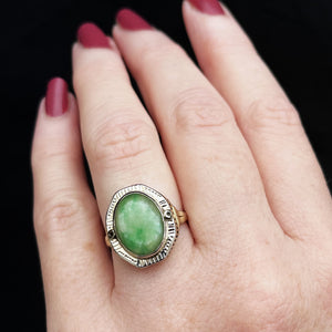 VINTAGE ART DECO c1930 JADE RING 10ct GOLD