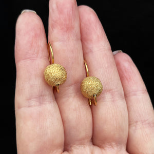 VINTAGE ITALIAN EURO BALL EARRINGS 9ct GOLD