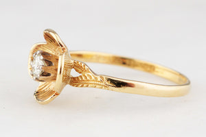 VINTAGE 1965 DIAMOND BUTTERCUP RING 18ct GOLD