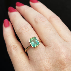 CUSTOM 2.75ct EMERALD RING 10ct GOLD