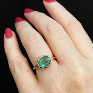 CUSTOM 2.30ct EMERALD RING 10ct GOLD