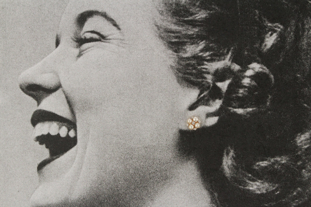 RETRO ESTATE DIAMOND &amp; PEARL EARRINGS 10ct YELLOW GOLD