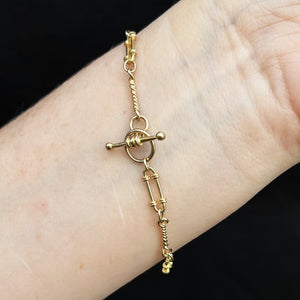 VINTAGE FANCY LINK BRACLET 9ct GOLD