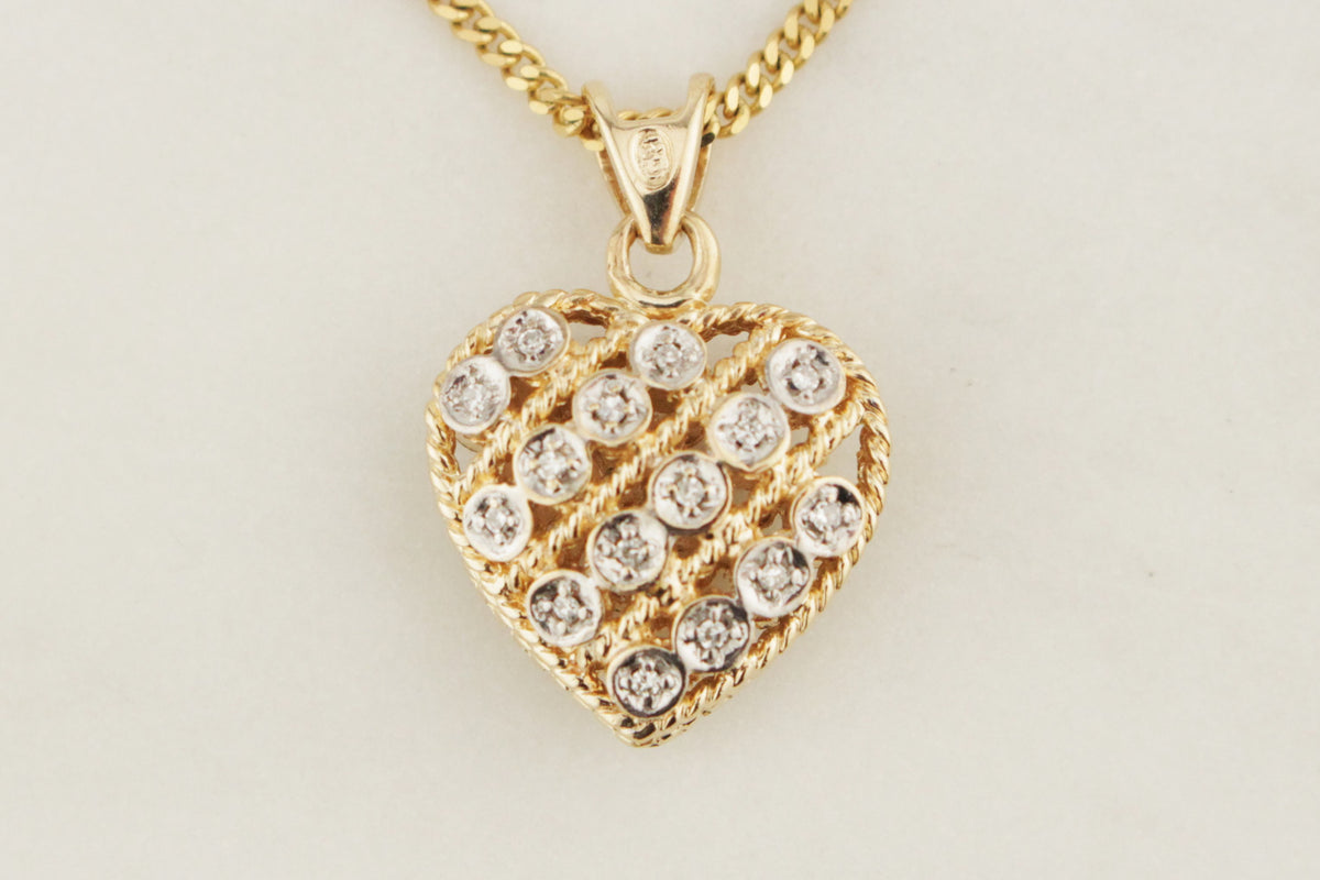 VINTAGE ESTATE REVERSIBLE SAPPHIRE & DIAMOND PENDANT 9ct GOLD