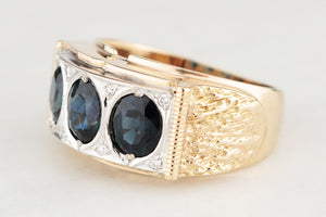 VINTAGE SAPPHIRE & DIAMOND RING 14ct GOLD