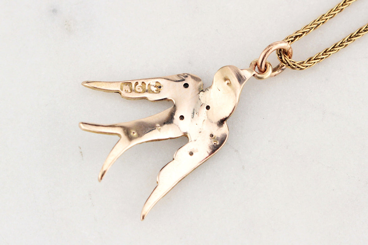 ANTIQUE AUSTRALIAN OPAL DOVE PENDANT BY WILLIS &amp; CO 9ct GOLD