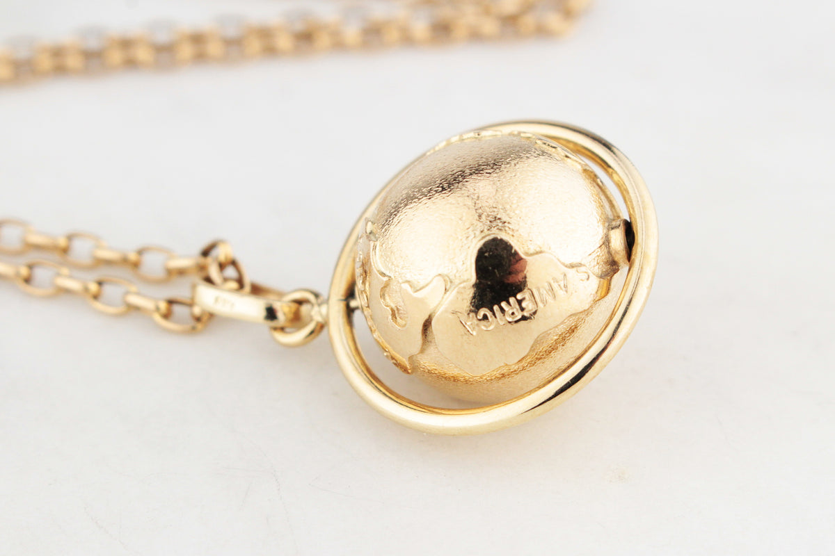 VINTAGE SPINNING GLOBE PENDANT 9ct GOLD