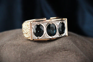 VINTAGE SAPPHIRE & DIAMOND RING 14ct GOLD
