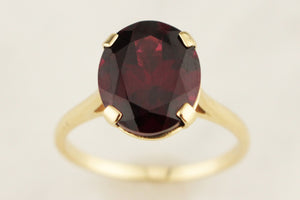 R&V CUSTOM GARNET COCKTAIL RING 9ct YELLOW GOLD