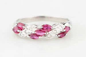 MODERN PLATINUM RUBY & DIAMOND RING