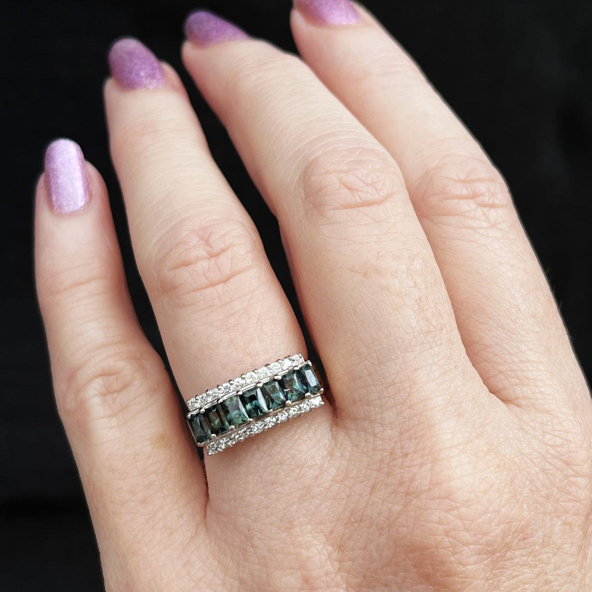 VINTAGE SAPPHIRE &amp; DIAMOND RING 14ct GOLD