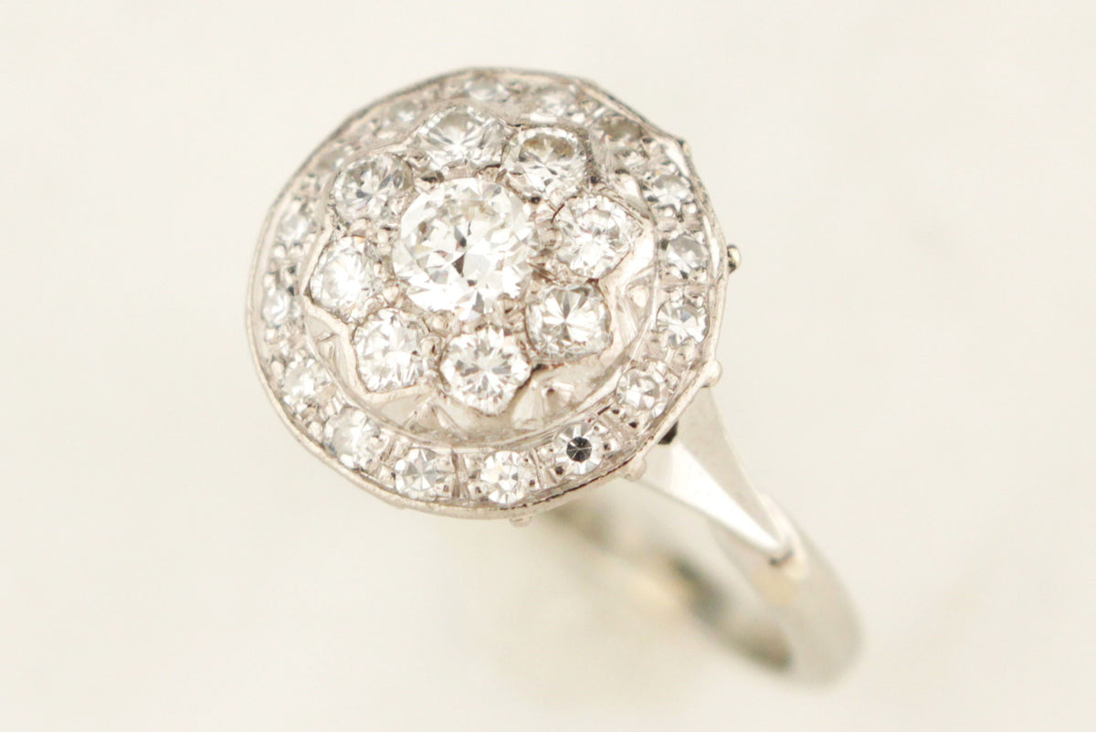 VINTAGE LATE DECO c1930/40’s .65ct DIAMOND RING 18ct WHITE GOLD & PALLADIUM