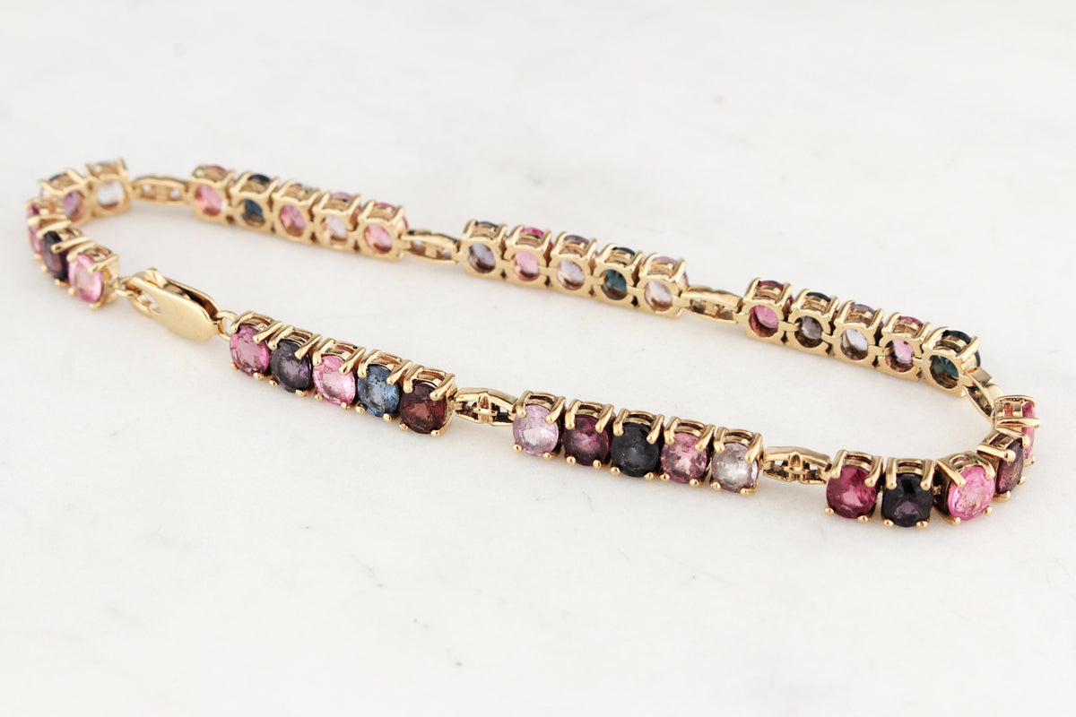 VINTAGE c1970/80 NATURAL 14.80ct SPINEL BRACELET 9ct GOLD