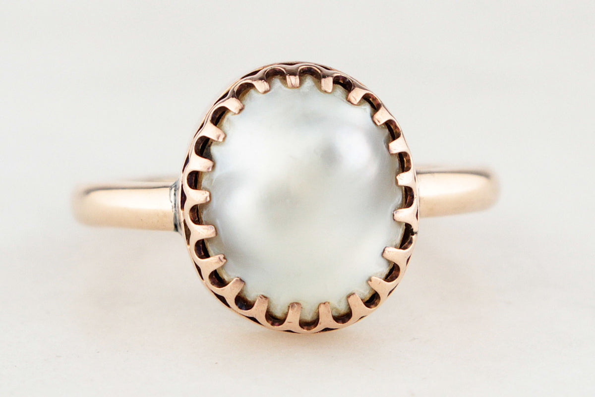 ANTIQUE VICTORIAN PEARL RING 15ct GOLD