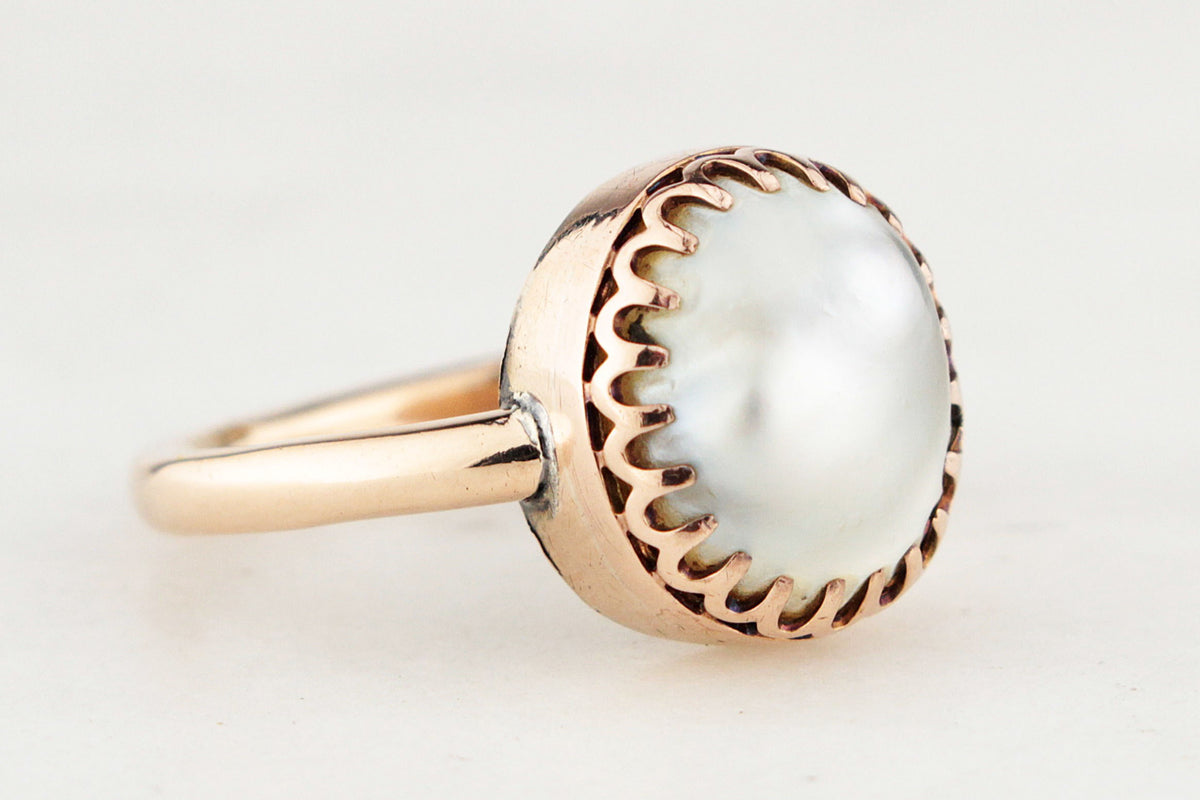 ANTIQUE VICTORIAN PEARL RING 15ct GOLD